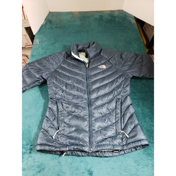 The North Face Puffer Jacket Size Small Womens Gray Quilted Full Zip Packable - Picture 1 of 9